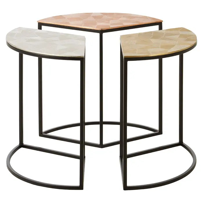 Mirano Set Of 3 Assorted Round Side Tables by FIFTY FIVE SOUTH