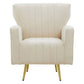 HAYLEY NATURAL VELVET ARMCHAIR by Fifty Five South