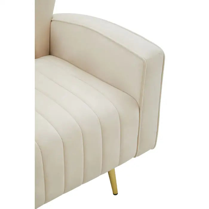 HAYLEY NATURAL VELVET ARMCHAIR by Fifty Five South