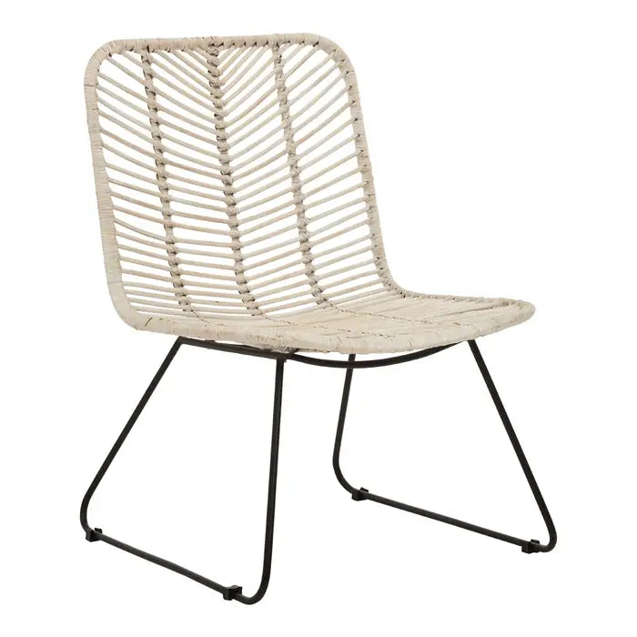 JAVA NATURAL RATTAN BLACK METAL CHAIR by Perfected