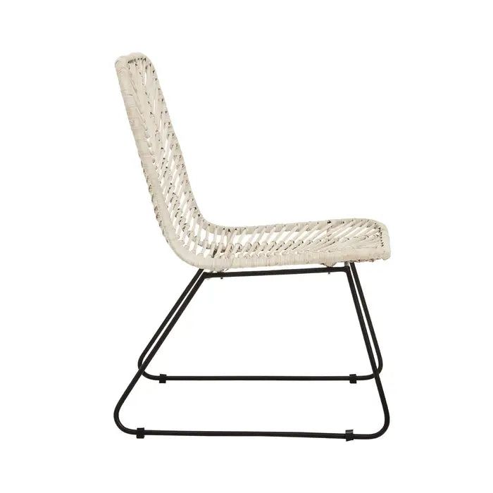 JAVA NATURAL RATTAN BLACK METAL CHAIR by Perfected