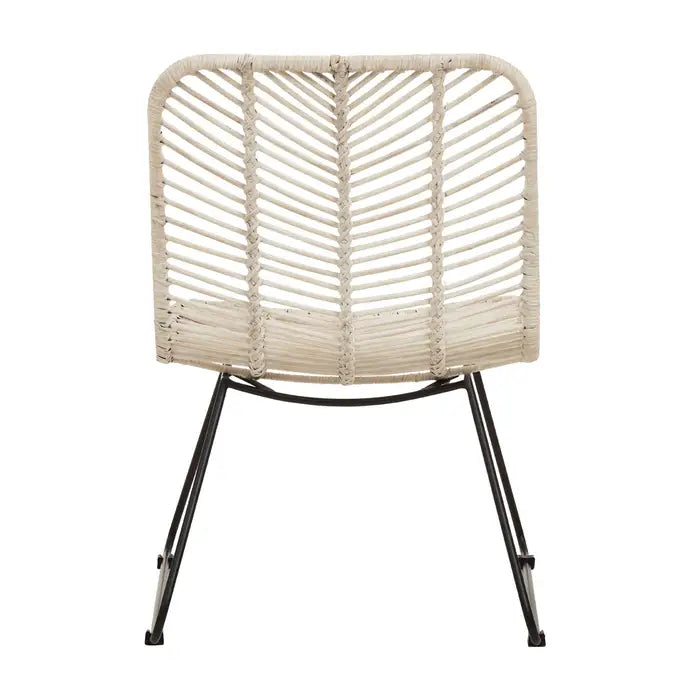 JAVA NATURAL RATTAN BLACK METAL CHAIR by Perfected