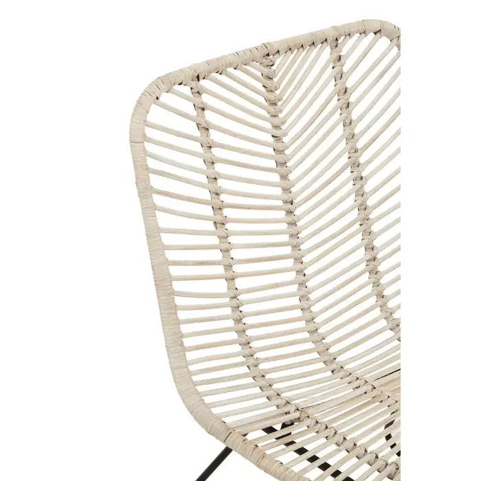 JAVA NATURAL RATTAN BLACK METAL CHAIR by Perfected