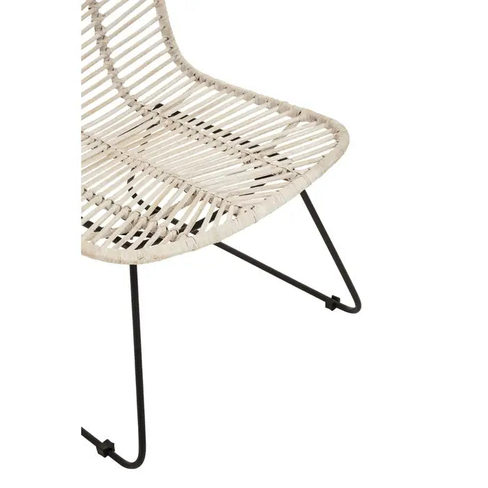 JAVA NATURAL RATTAN BLACK METAL CHAIR by Perfected