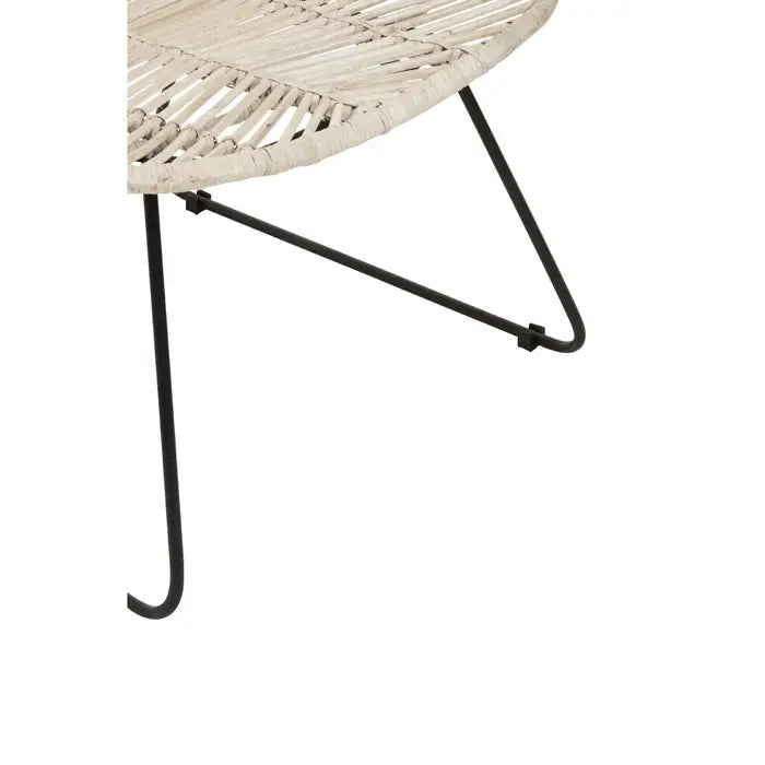 JAVA NATURAL RATTAN BLACK METAL CHAIR by Perfected