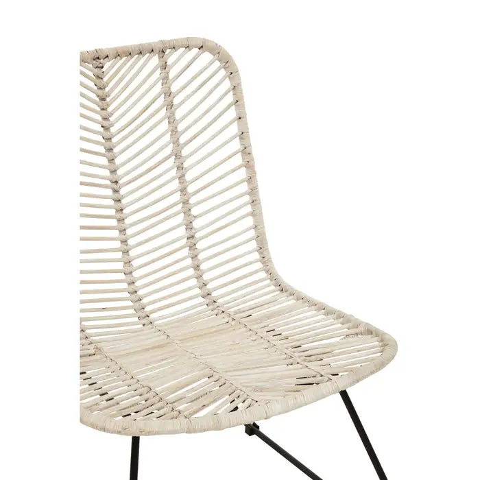 JAVA NATURAL RATTAN BLACK METAL CHAIR by Perfected