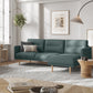 Larvik Chaiselongue Sofa (RH) - Dark Green, Oak Legs