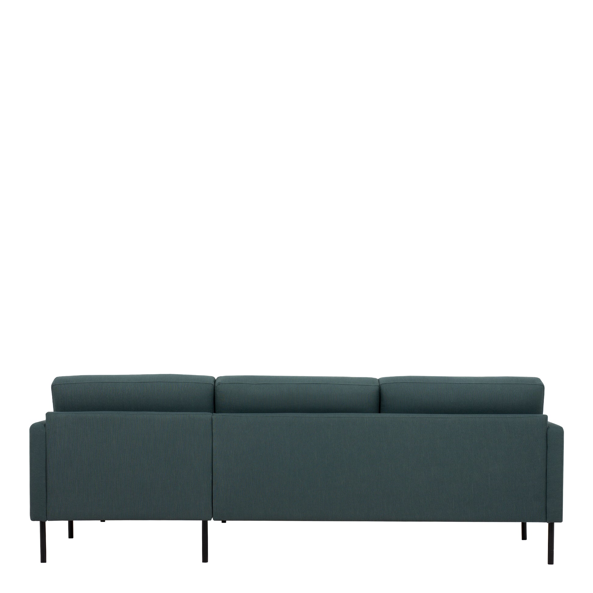 Larvik Chaiselongue Sofa (RH) - Dark Green, Black Legs