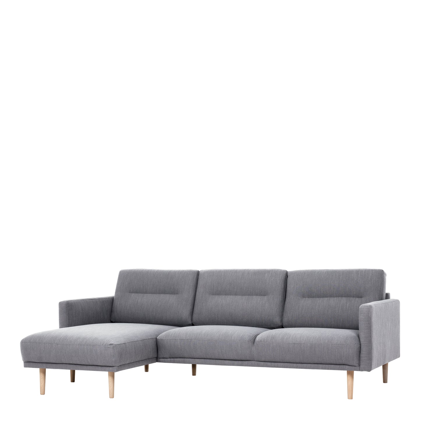 Larvik Chaiselongue Sofa  (LH) - Grey, Oak Legs