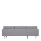 Larvik Chaiselongue Sofa  (LH) - Grey, Oak Legs