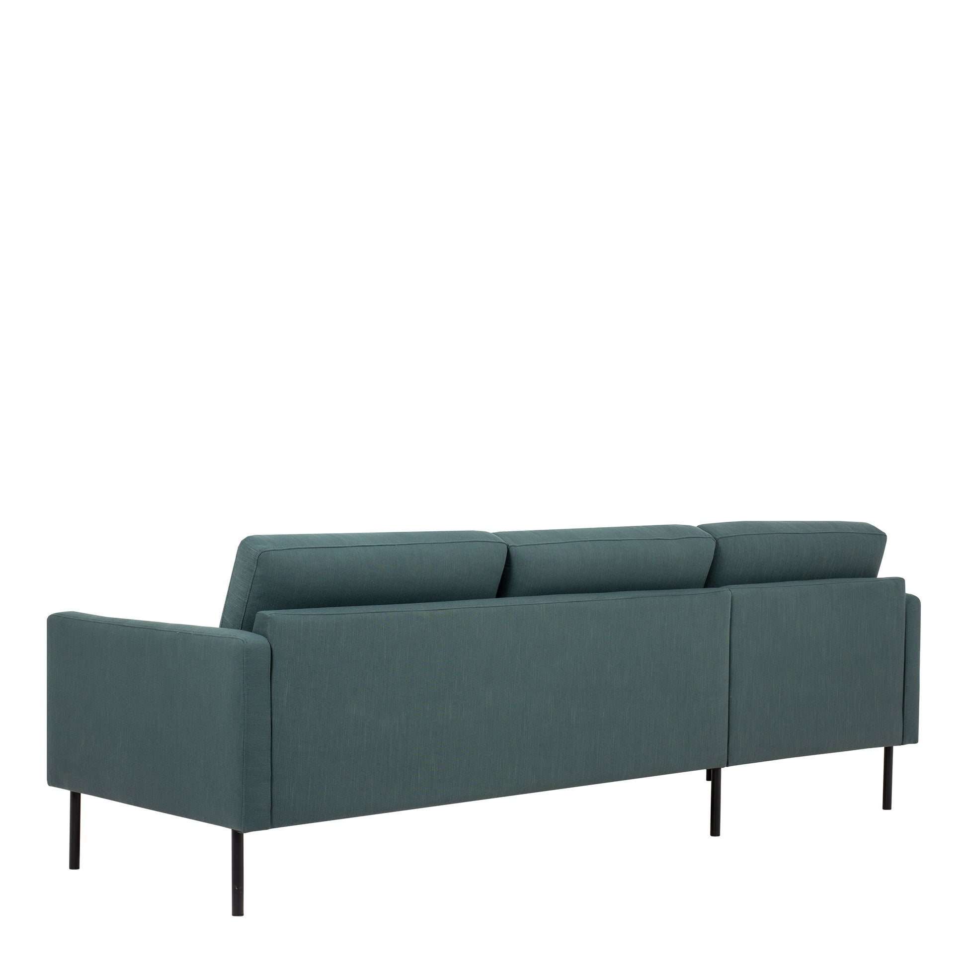 Larvik Chaiselongue Sofa (LH) - Dark Green, Black Legs