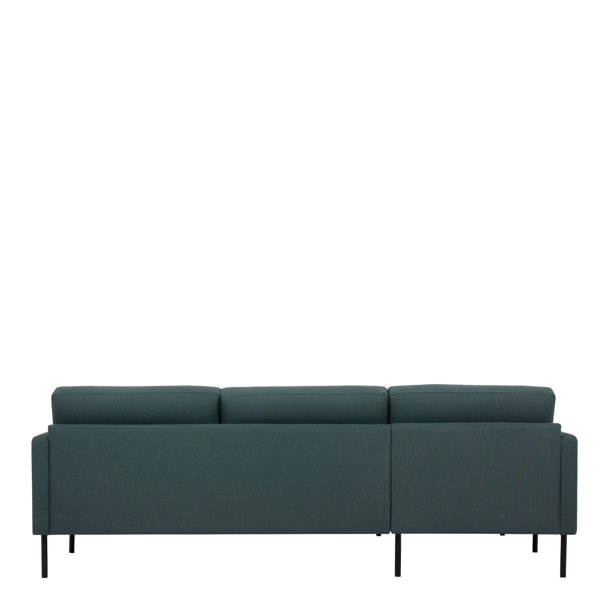 Larvik Chaiselongue Sofa (LH) - Dark Green, Black Legs