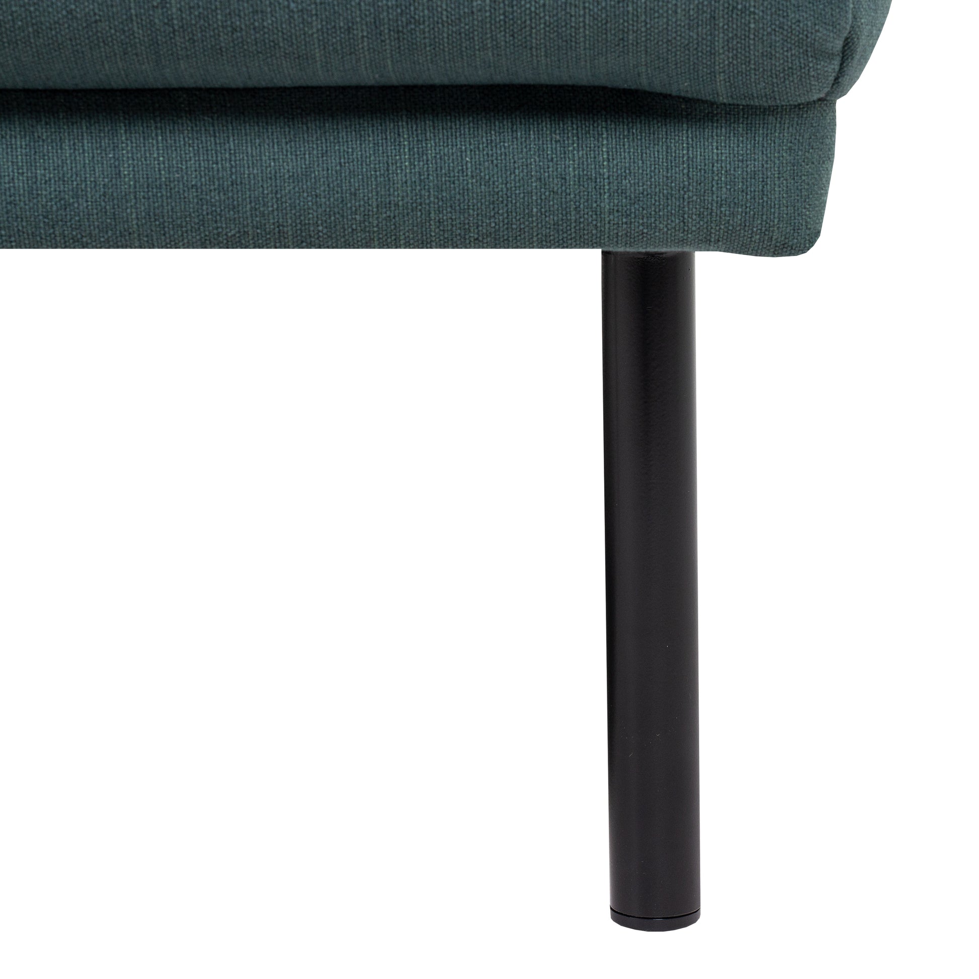 Larvik Chaiselongue Sofa (LH) - Dark Green, Black Legs