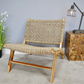 Teak and Rattan Lazy Chair