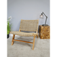 Teak and Rattan Lazy Chair