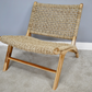 Teak and Rattan Lazy Chair