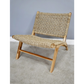 Teak and Rattan Lazy Chair