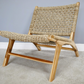 Teak and Rattan Lazy Chair