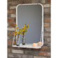 Distressed White Wall Mirror With Hanging Shelf