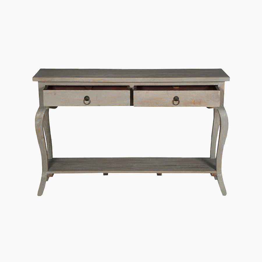 Sally Cottage Style Two Drawer Wooden Console Table