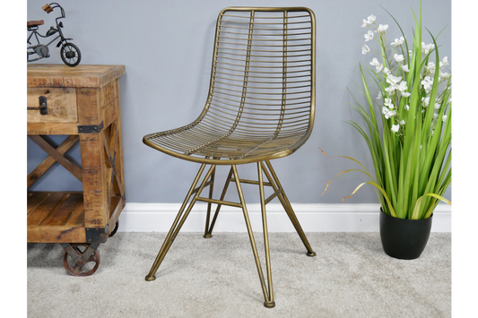 Industrial Gold Retro Metal Chair