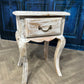 French Shabby Chic White-wash Wooden Side Table