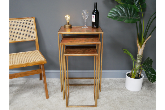 Set of 3 Copper Side Tables