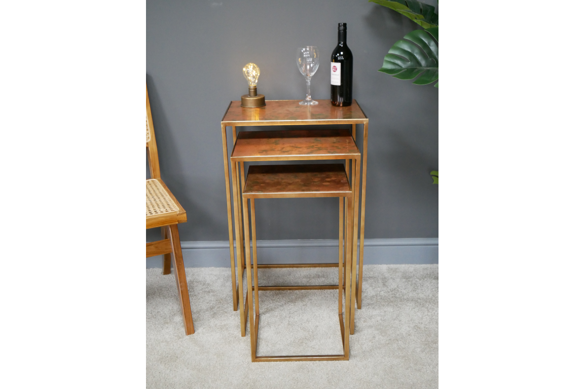 Set of 3 Copper Side Tables