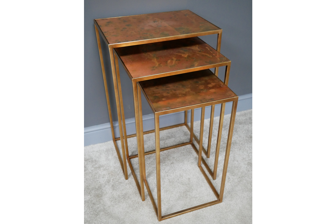 Set of 3 Copper Side Tables