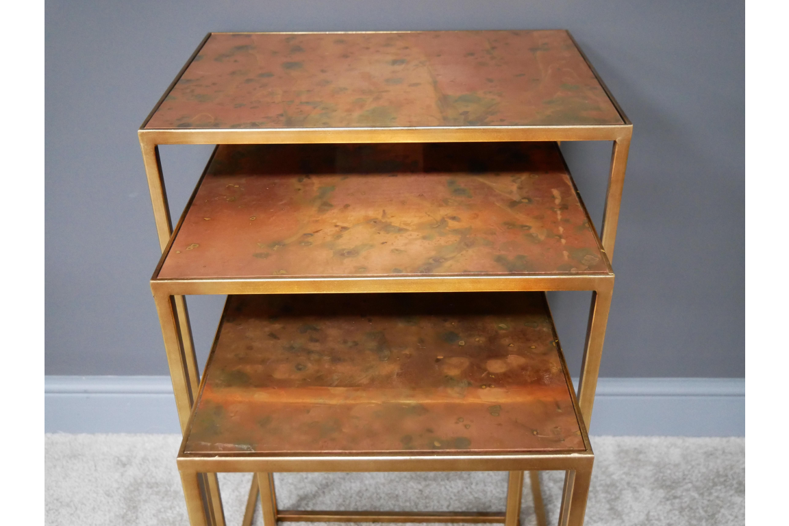 Set of 3 Copper Side Tables