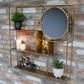 Gold Metal Wall Unit With Mirror, large