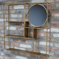 Gold Metal Wall Unit With Mirror, large