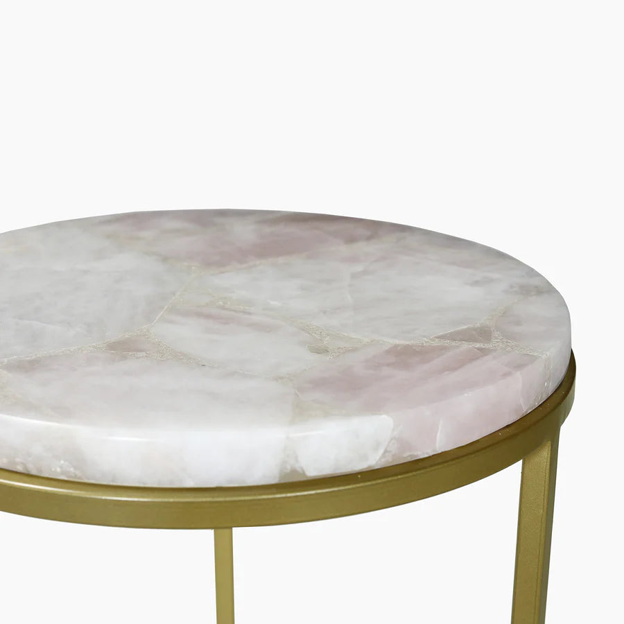 Greta Rose Quartz End Table