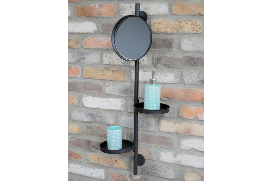 Wall Mounted Utility Mirror with two shelves