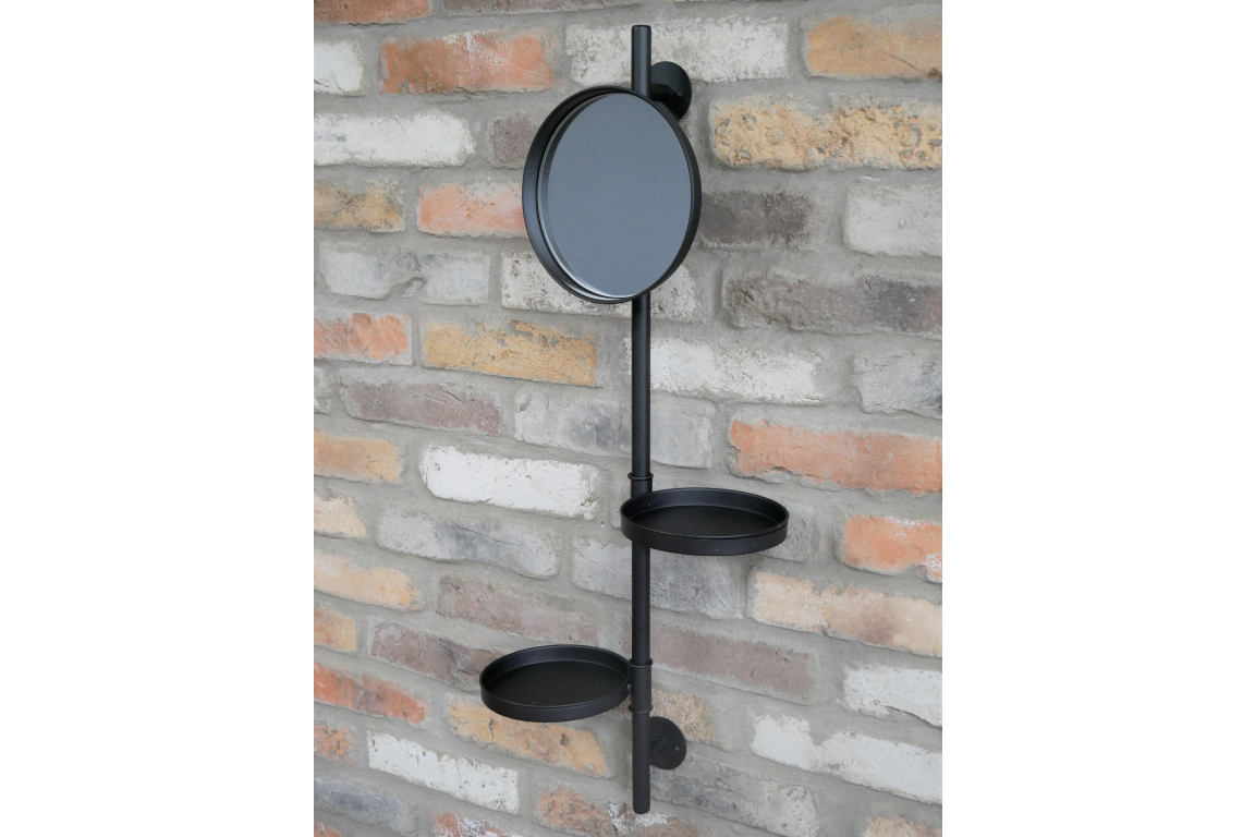 Wall Mounted Utility Mirror with two shelves