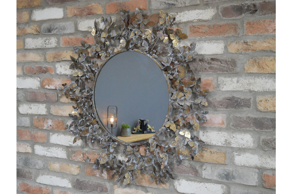 Antique Brass Butterfly Mirror - Large