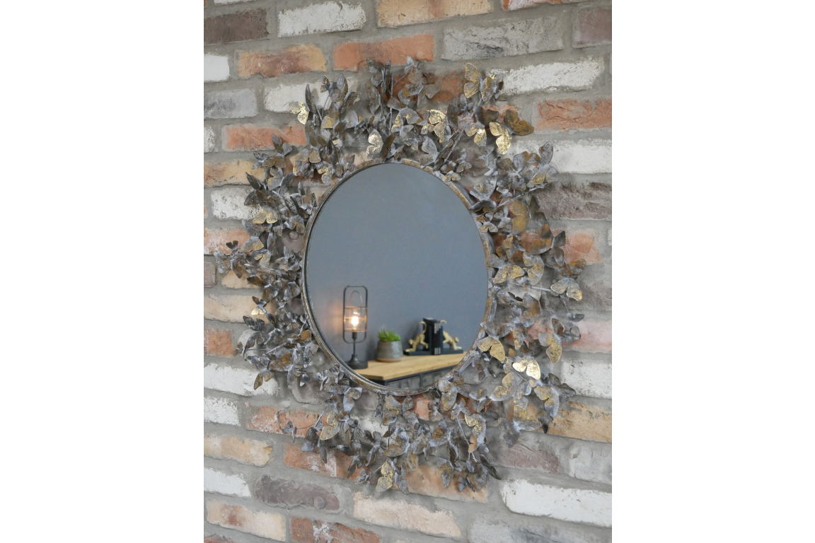 Antique Brass Butterfly Mirror - Large