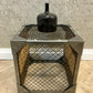 CONTEMPORARY STYLE SIDE TABLES IN WOOD AND IRON FINISH