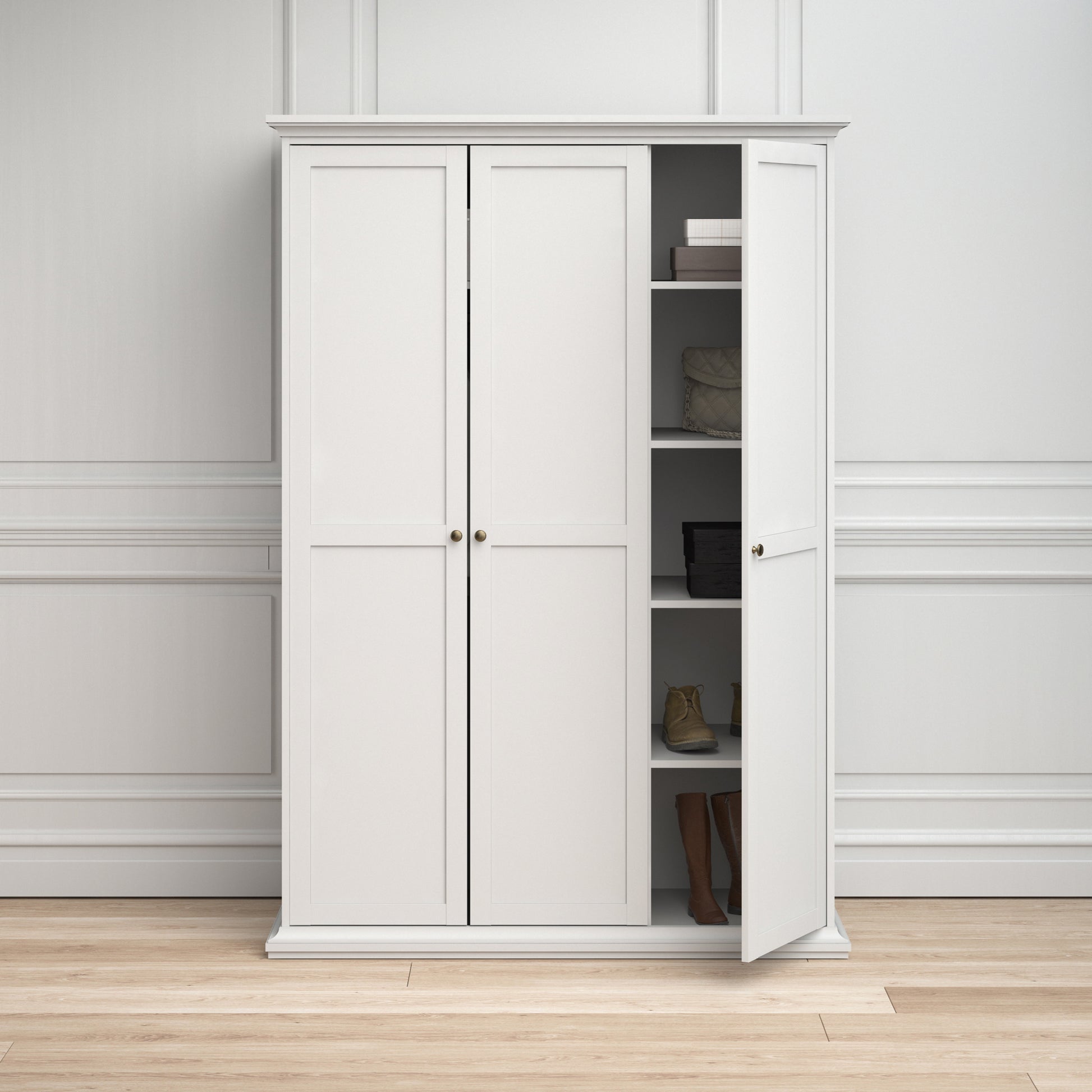 Paris Wardrobe with 3 Doors in White