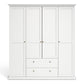 Paris Wardrobe with 4 Doors and 2 Drawers in White