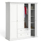 Paris Wardrobe with 4 Doors and 2 Drawers in White