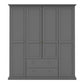 Paris Wardrobe with 4 Doors and 2 Drawers in Matt Grey