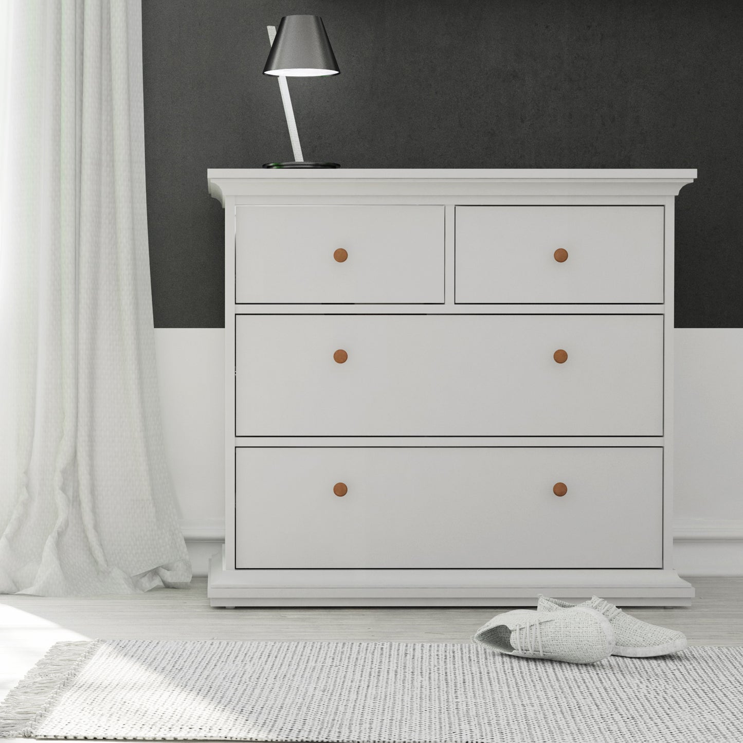 Paris Chest of 4 Drawers in White