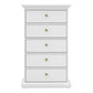 Paris Chest 5 Drawers in White