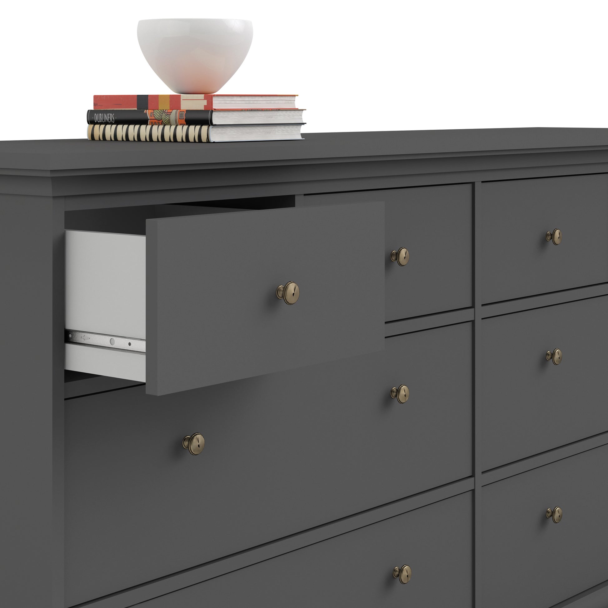 Paris Chest of 8 Drawers in Matt Grey