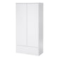 Naia Wardrobe with 2 Doors 1 Drawer in White High Gloss