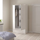 Naia Wardrobe with 2 Doors 1 Drawer in White High Gloss