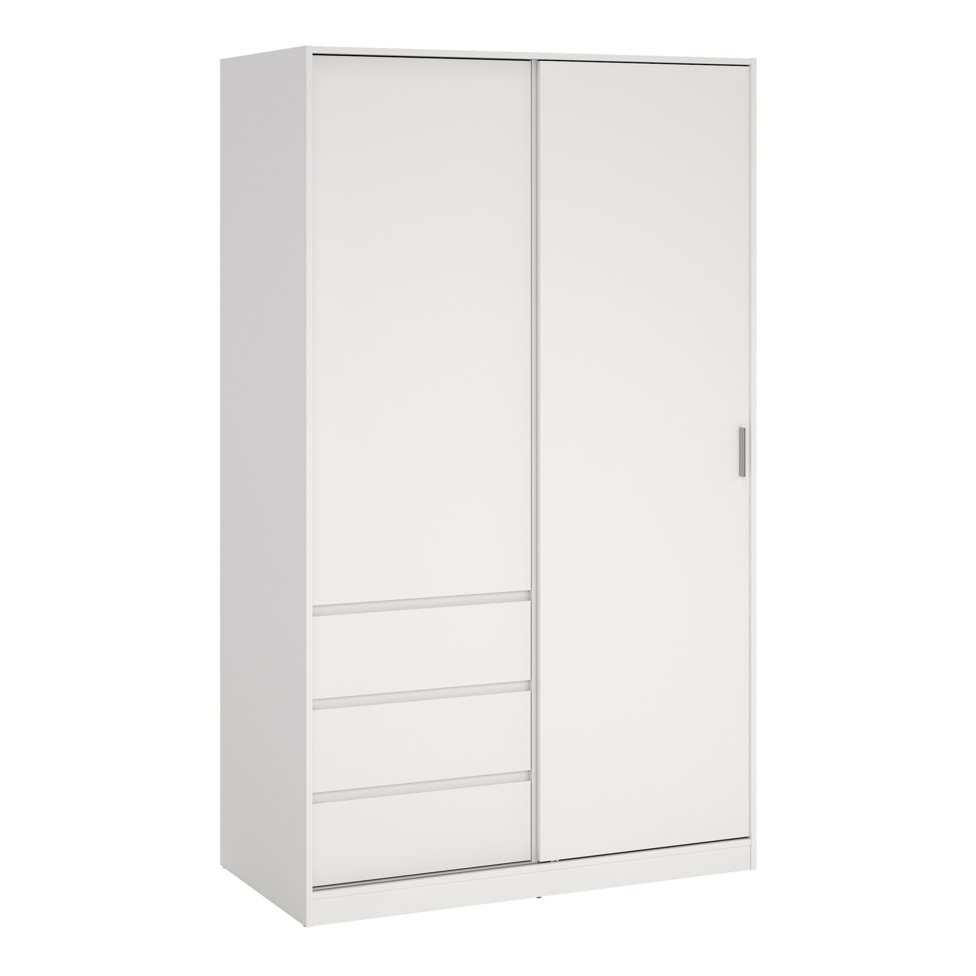 Naia Wardrobe with 1 Sliding Door and 1 Door + 3 Drawers in White