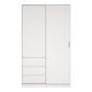 Naia Wardrobe with 1 Sliding Door and 1 Door + 3 Drawers in White