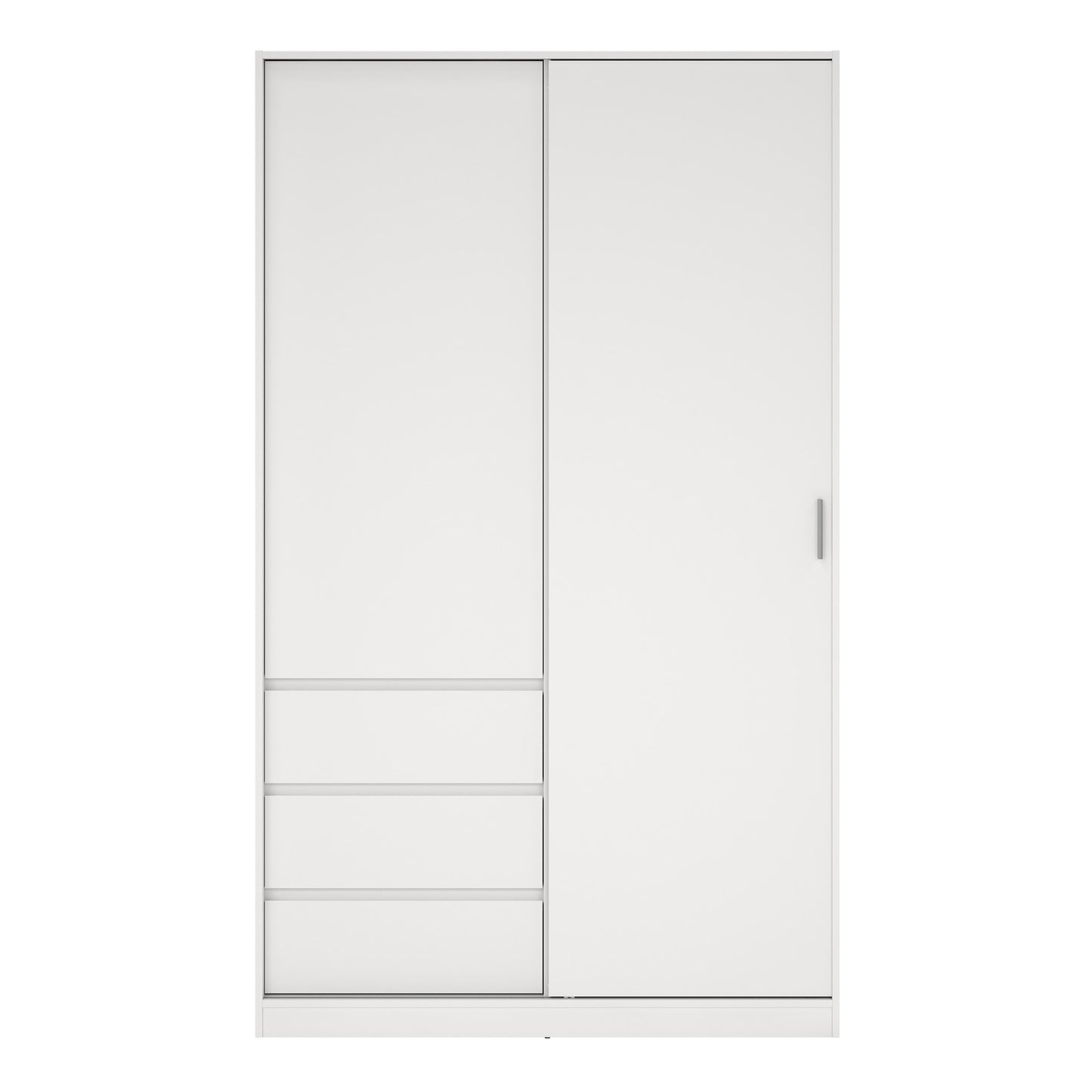 Naia Wardrobe with 1 Sliding Door and 1 Door + 3 Drawers in White